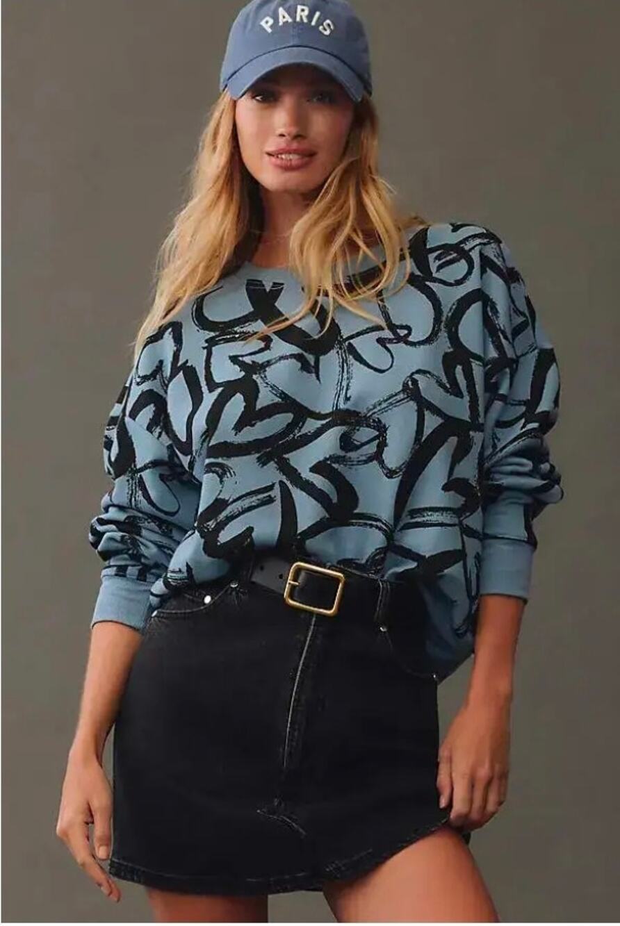 Maeve by Anthropologie Heart Printed Sweatshirt. Size M. Retails $88